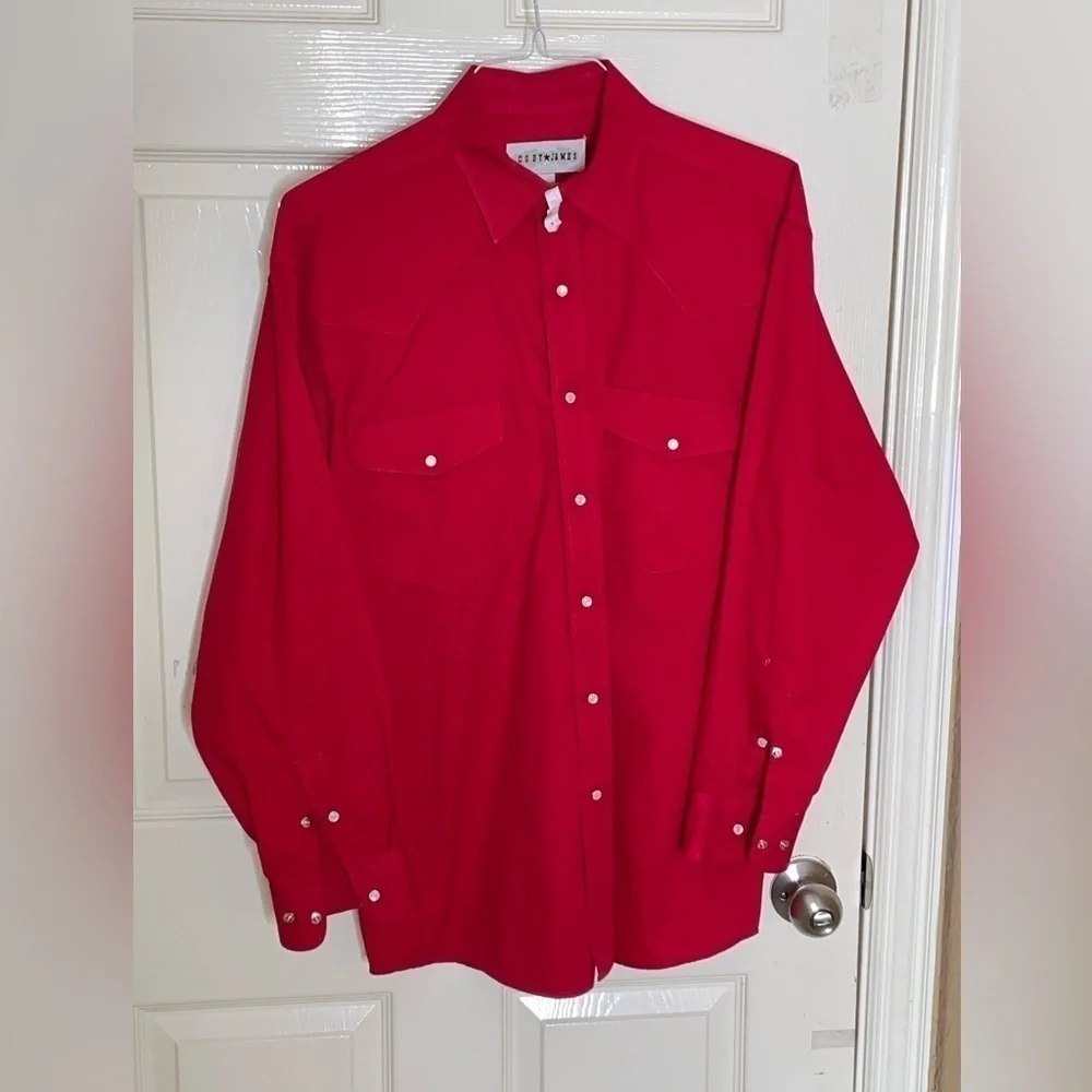 CODY JAMES CORE MEN'S SOLID MAROON TWILL LONG SLEEVE WESTERN SHIRT Medium - Picture 7 of 7